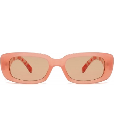 90s Rectangle Sunglasses for Women Men Vintage Retro Small Trendy Square Frame Glasses UV400 Pink Frame $8.10 Rimless