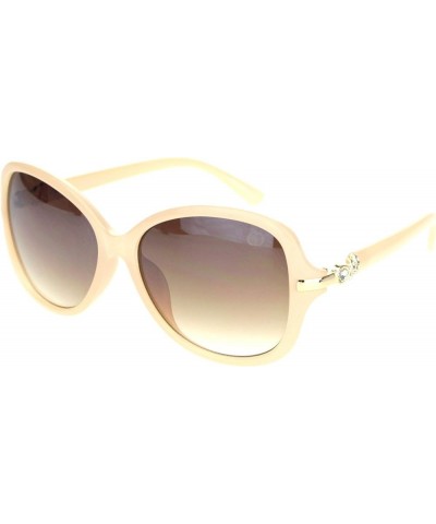 Womens Rhinestone Hinge Diva Butterfly Designer Sunglasses Beige Gradient Brown $8.98 Butterfly