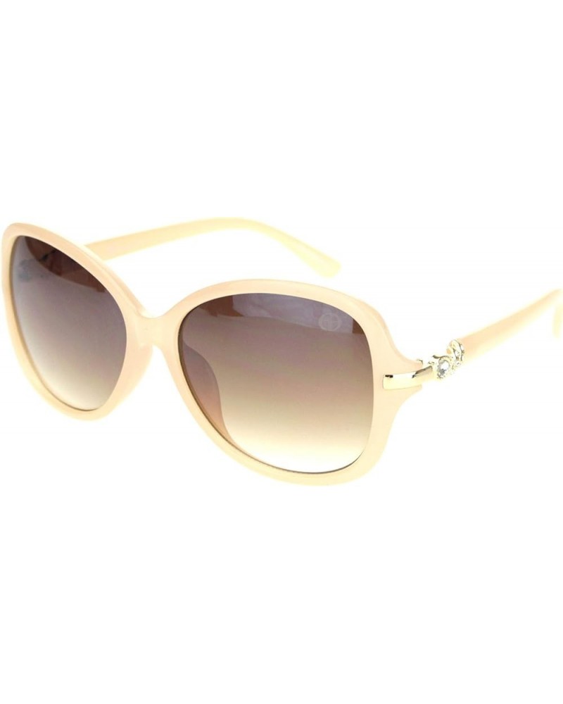 Womens Rhinestone Hinge Diva Butterfly Designer Sunglasses Beige Gradient Brown $8.98 Butterfly