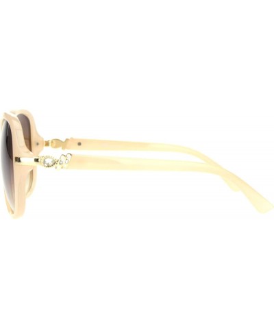 Womens Rhinestone Hinge Diva Butterfly Designer Sunglasses Beige Gradient Brown $8.98 Butterfly