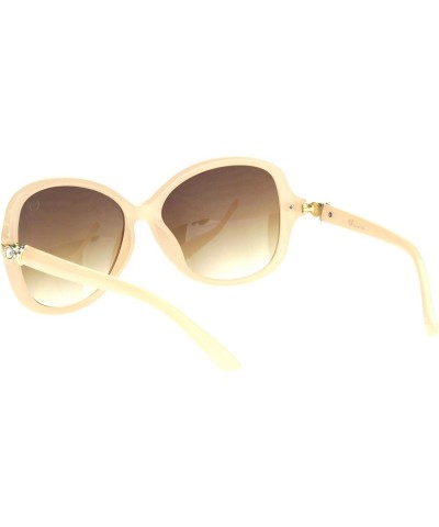 Womens Rhinestone Hinge Diva Butterfly Designer Sunglasses Beige Gradient Brown $8.98 Butterfly