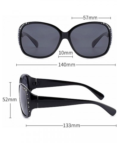 The new retro polarizing sunglasses with diamond trend sunglasses ladies fashion glasses Brightblackboxblackgrayflakes $12.45...