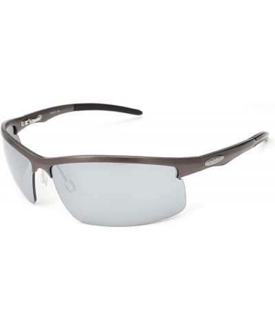 Cylinder Gun Metal Biker Sunglasses Mirror SIlver $67.63 Designer