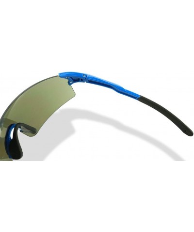 Slim Lightweight Sports Rimless Frame Multicolored Mirrored Lens Soft Tips Unisex Sunglasses Blue Frame / Blue Mirror Lens $1...