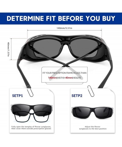 Black Fit Over Glasses Sunglasses for Women Men Polarized Over Prescription Glasses Sun Glasses for Driving Rectangle $10.78 ...