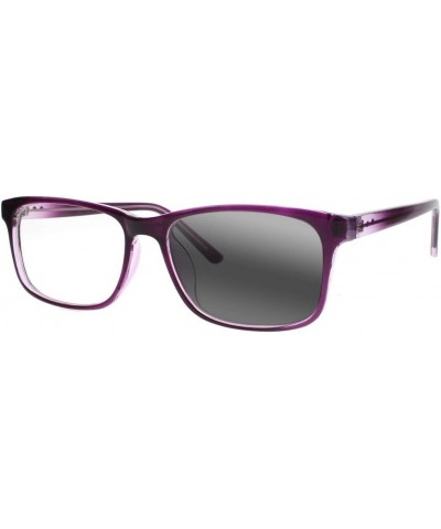 Men Women Rectangle Progressive Transition Photochromic Multifocal Reading Glasses Sun Reader Purple $15.89 Rectangular