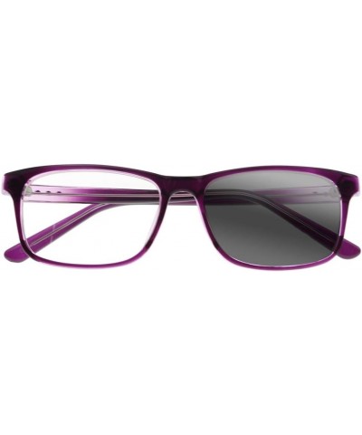 Men Women Rectangle Progressive Transition Photochromic Multifocal Reading Glasses Sun Reader Purple $15.89 Rectangular