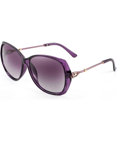 Designer Oversized Polarized Sunglasses for Women Butterfly Style Shades UV Protection B9045 003 Purple $11.12 Oversized