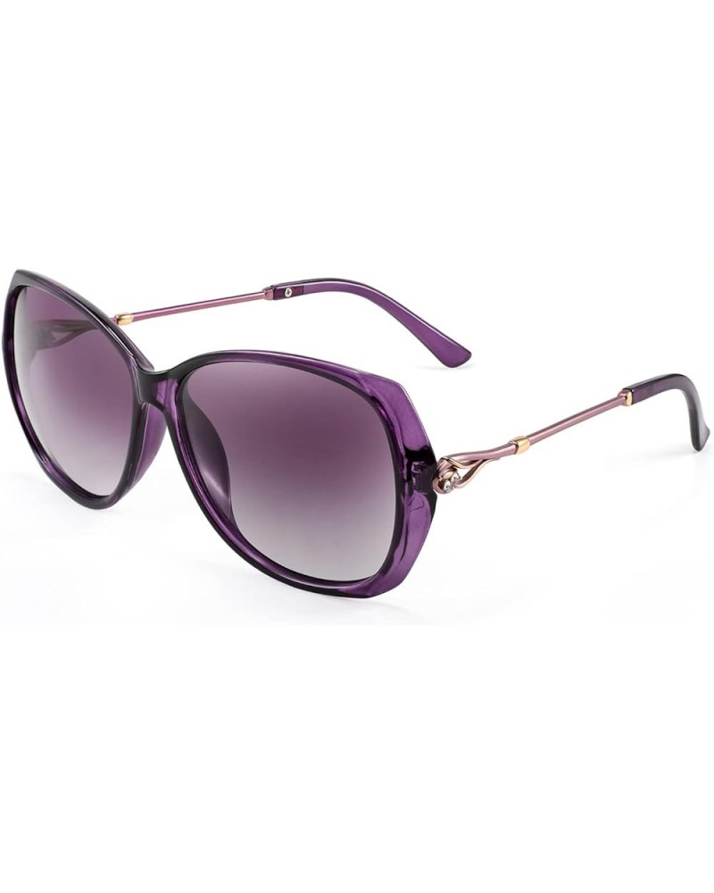 Designer Oversized Polarized Sunglasses for Women Butterfly Style Shades UV Protection B9045 003 Purple $11.12 Oversized