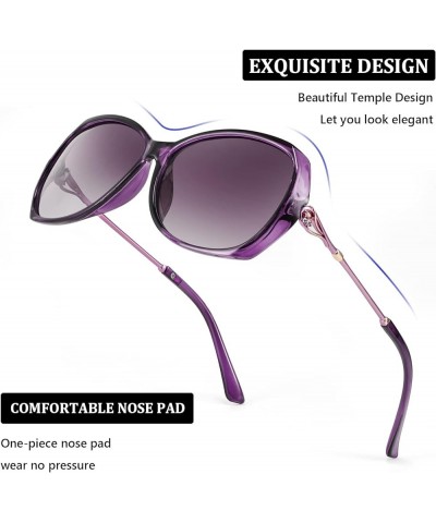 Designer Oversized Polarized Sunglasses for Women Butterfly Style Shades UV Protection B9045 003 Purple $11.12 Oversized