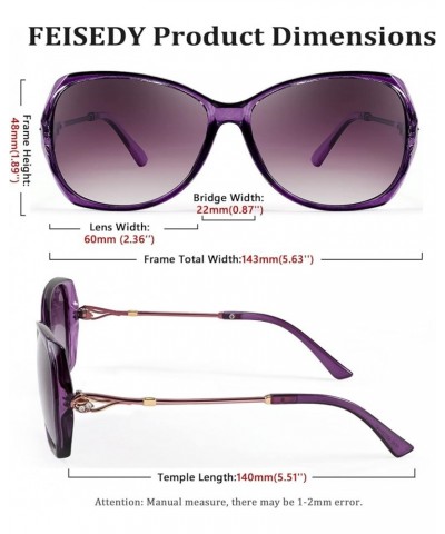 Designer Oversized Polarized Sunglasses for Women Butterfly Style Shades UV Protection B9045 003 Purple $11.12 Oversized