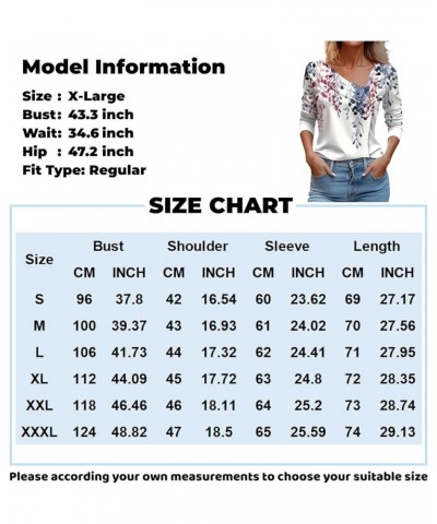 Women's 2023 Fall Long Sleeve Cotton Tops V Neck Fall Fashion Oversized Blouses Slim Fit Cowl V Neck Hippie T-Shirt 1-sky Blu...