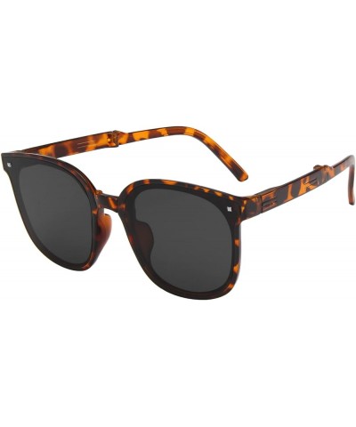 New Eye Glass Frames for Woman Trendy Sunglasses For Women Man Polarized Foldable Round Chic Retro Sun Glasses Orange $7.16 R...