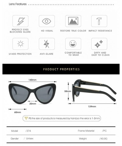 Cat Eye Fashion Hip-hop Men and Women Wear and Decorative Sunglasses (Color : 4, Size : 1) 1 6 $14.15 Designer