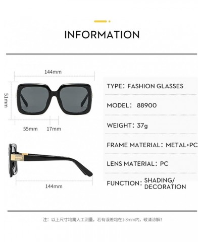 Square Frame with Diamonds Street Shooting Sunglasses for Men and Women Outdoor Vacation Beach Decorative Sunglasses (Color :...