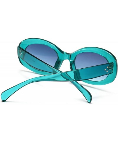 Round Oval Women Sunglasses 2021 Rectangle Small Frames Sun Glasses Female Men Punk Vintage Sunglasses Blue $10.76 Oval