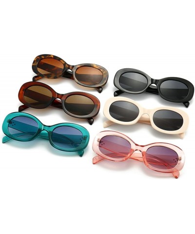 Round Oval Women Sunglasses 2021 Rectangle Small Frames Sun Glasses Female Men Punk Vintage Sunglasses Blue $10.76 Oval