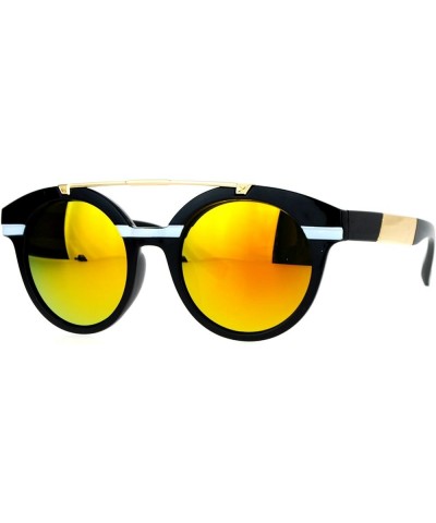 Retro Hipster Fashion Sunglasses Womens Round Top Metal Bar Frame UV 400 Black White $7.48 Round