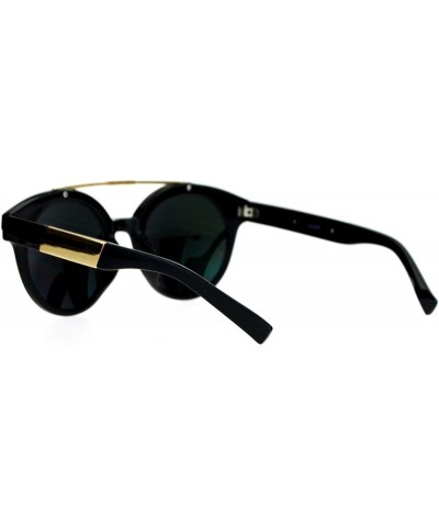 Retro Hipster Fashion Sunglasses Womens Round Top Metal Bar Frame UV 400 Black White $7.48 Round