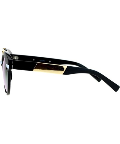 Retro Hipster Fashion Sunglasses Womens Round Top Metal Bar Frame UV 400 Black White $7.48 Round