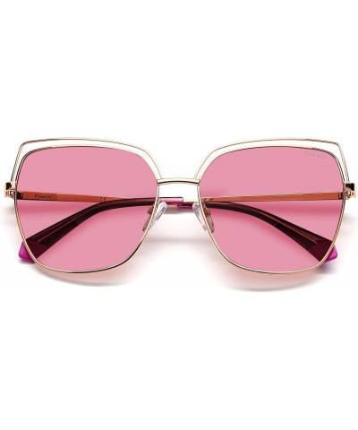 Sunglasses Women's PLD 4093/S Square Sunglasses, Gold Copper/Polarized Pink, 59mm, 16mm $27.28 Square