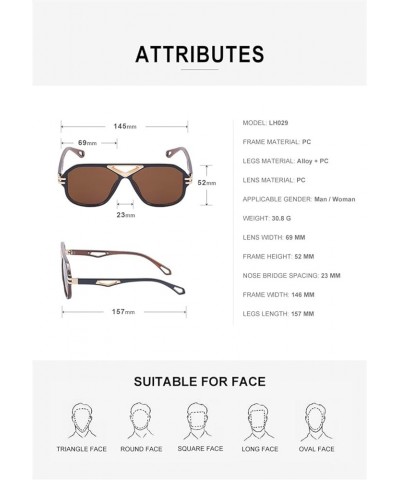 Retro Punk Outdoor Vacation Sunglasses Men and Women Decoration (Color : E, Size : 1) 1 E $16.66 Designer