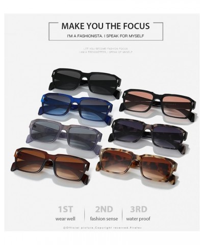 Square Frame Fashion Sunglasses Men and Women Outdoor Vacation Decorative Sunglasses (Color : 7, Size : 1) 1 6 $12.44 Designer