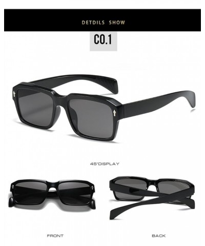 Square Frame Fashion Sunglasses Men and Women Outdoor Vacation Decorative Sunglasses (Color : 7, Size : 1) 1 6 $12.44 Designer