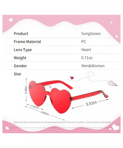 14 Pcs Heart Shaped Sunglasses for Women Heart Glasses Pack for Bachelorette Party Favor Valentines Gifts. Red $9.87 Heart