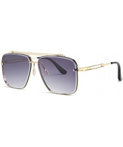 Fashion Square Sunglasses for Men Large Metal Frame UV400 Protection Outdoor Sports Eyewear Gold $11.75 Sport