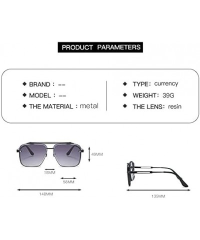 Fashion Square Sunglasses for Men Large Metal Frame UV400 Protection Outdoor Sports Eyewear Gold $11.75 Sport