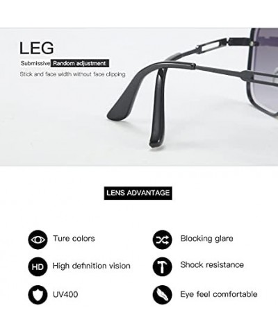 Fashion Square Sunglasses for Men Large Metal Frame UV400 Protection Outdoor Sports Eyewear Gold $11.75 Sport