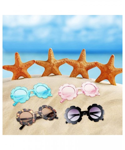 4 Pcs Girl Kids Flower Sunglasses Boy Round Flower Glasses Outdoor Cute Beach Party Sunglass Eyewear for Children Gift Sweet ...