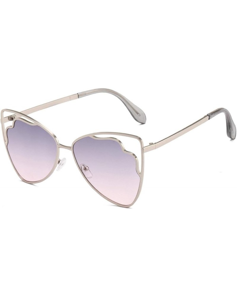 COTIA/2021 New Triangle Hollow Sunglasses Colorful Lens Cat Eye Sunglasses Special-shaped Lens Sunglasses Silver Gray $10.25 ...