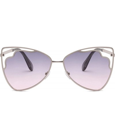 COTIA/2021 New Triangle Hollow Sunglasses Colorful Lens Cat Eye Sunglasses Special-shaped Lens Sunglasses Silver Gray $10.25 ...