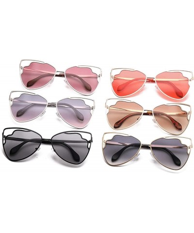 COTIA/2021 New Triangle Hollow Sunglasses Colorful Lens Cat Eye Sunglasses Special-shaped Lens Sunglasses Silver Gray $10.25 ...