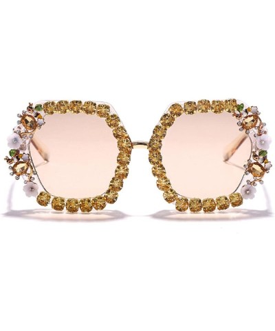 Women's New Round Diamond Sunglasses Retro Luxury Rhinestone Eyeglasses Luxury Eyewear UV400 Sunglasses C $11.19 Round