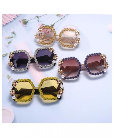 Women's New Round Diamond Sunglasses Retro Luxury Rhinestone Eyeglasses Luxury Eyewear UV400 Sunglasses C $11.19 Round