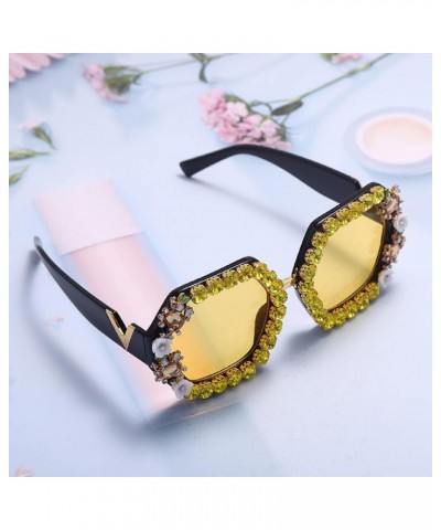 Women's New Round Diamond Sunglasses Retro Luxury Rhinestone Eyeglasses Luxury Eyewear UV400 Sunglasses C $11.19 Round