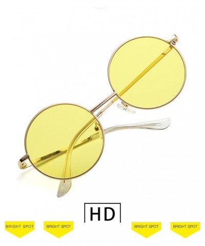 Retro Round Frame Men and Women Sunglasses Outdoor Vacation Decorative Sunglasses Sunglasses (Color : 2, Size : One Size) One...