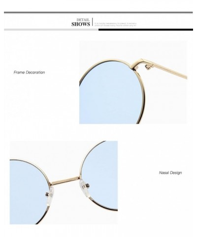 Retro Round Frame Men and Women Sunglasses Outdoor Vacation Decorative Sunglasses Sunglasses (Color : 2, Size : One Size) One...