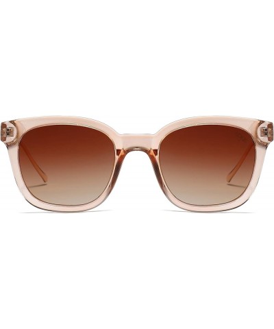 Classic Square Polarized Sunglasses for Women Men Retro Trendy UV400 Sunnies SJ2050 Brown/Brown $10.04 Aviator