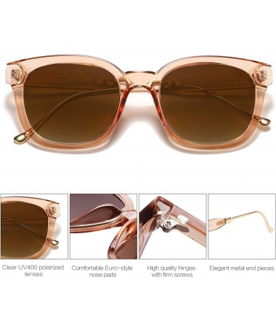 Classic Square Polarized Sunglasses for Women Men Retro Trendy UV400 Sunnies SJ2050 Brown/Brown $10.04 Aviator