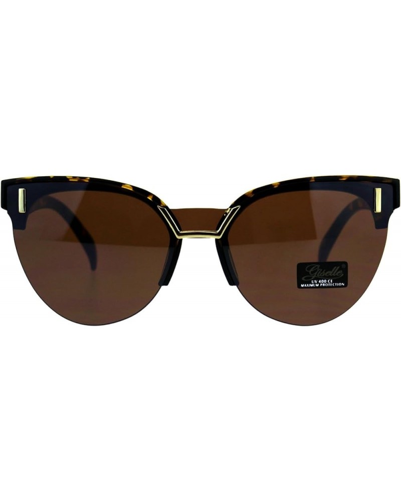 Giselle Womens Sunglasses Chic Design Half Rim Butterfly Shades UV 400 Tortoise (Brown) $8.81 Butterfly