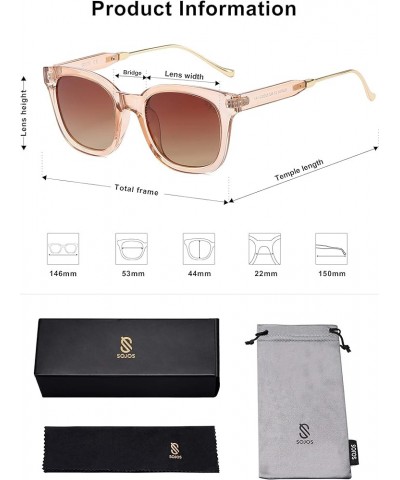 Classic Square Polarized Sunglasses for Women Men Retro Trendy UV400 Sunnies SJ2050 Brown/Brown $10.04 Aviator