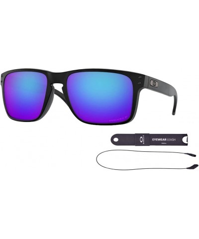 Holbrook XL OO9417 Sunglasses For Men+ BUNDLE Leash +Designer iWear Care Kit 90 Matte Black / Prim Saphire Iridium Polarized ...