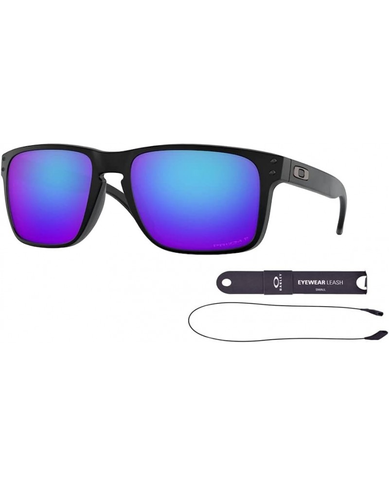 Holbrook XL OO9417 Sunglasses For Men+ BUNDLE Leash +Designer iWear Care Kit 90 Matte Black / Prim Saphire Iridium Polarized ...