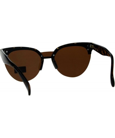 Giselle Womens Sunglasses Chic Design Half Rim Butterfly Shades UV 400 Tortoise (Brown) $8.81 Butterfly