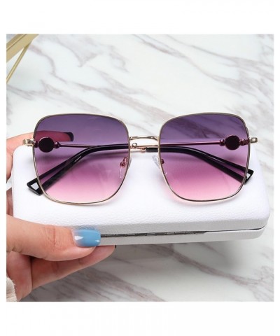 Square Metal Women Outdoor Decorative Sunglasses Gift (Color : C, Size : 1) 1 D $15.92 Designer