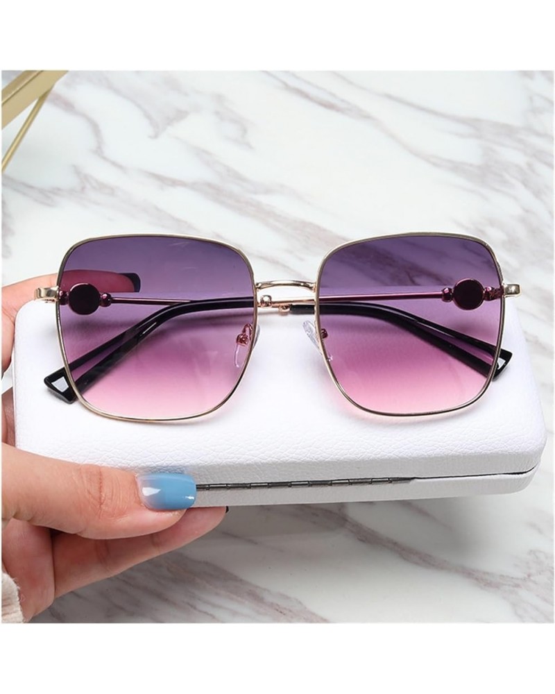 Square Metal Women Outdoor Decorative Sunglasses Gift (Color : C, Size : 1) 1 D $15.92 Designer